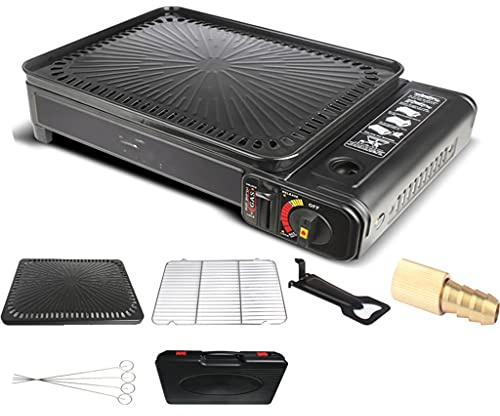 Parrilla de barbacoa de gas sin humo, diseño de metal extraíble para reuniones familiares y barbacoas