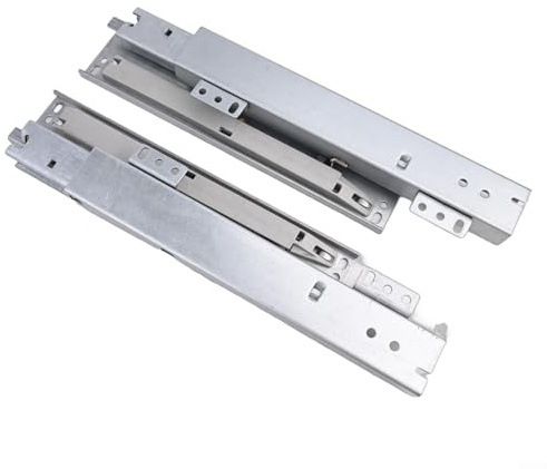 wenyouya Unterflur-Schubladenschienen, 1 Paar, robuste Stahlschienen mit leisem Absenkautomatik, Vollauszug Hydrauliksystem, 3D-Anpassung für reibungslosen und leisen Schubladenbetrieb (350 mm)