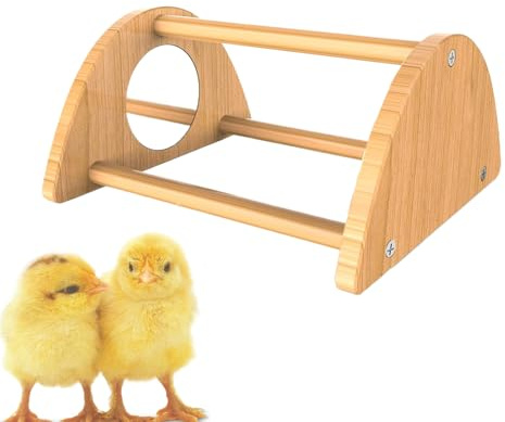 Kyckling Sittpinne För Brooder Interaktiv Liten Träspegel | Höns Sittpinne För Små Kycklingar Interaktiv Sittpinne Hängande Leksak För Hönshus Och Kläckare Lek Vila Och Motion Med