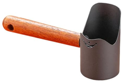 KESOTO Pelle à Croquettes Cuillère à Mesurer Pelle pour Animaux Gobelet de Nourriture avec Design Anti-déversement et Manche en Bois Adaptée Aux Propriétair, Gris