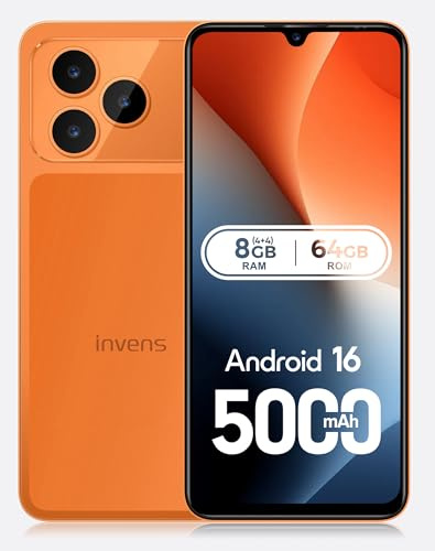 INVENS Note 17P Téléphone Portable Pas Cher, 20(4+16)Go+64Go/256Go TF, Smartphone Android 16, Téléphone Débloqué Sans Forfait, Caméra 16MP+8MP, Écran 6,9 HD+, Batterie 5000mAh, Double SIM/GPS/Face ID