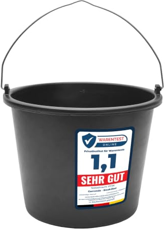 Garronda Putzeimer 10 Pack 5 L Baueimer Mörteleimer Maurerkübel GD-0168 | mit Metallhenkel, aus recyceltem Kunststoff, für Baustelle, Garten und Haushalt, als stabiler Maurerkübel