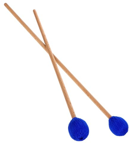 TOVINANNA 1 Paar Marimbaschlägel mit Ahorngriff Garnumwickelter Woll Acrylkopf Langlebiger Percussionschlägel für Bass Schlaginstrumente und Xylophone