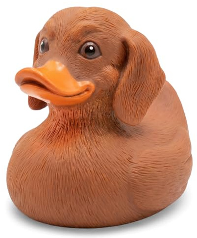 MIJOMA Bade-Dackel – Lustige Dackel-Badeente aus Vinyl | Geschenkidee für Dackelfans – Originelle Quietscheente Hund – Badezimmerdeko & Sammlerfigur