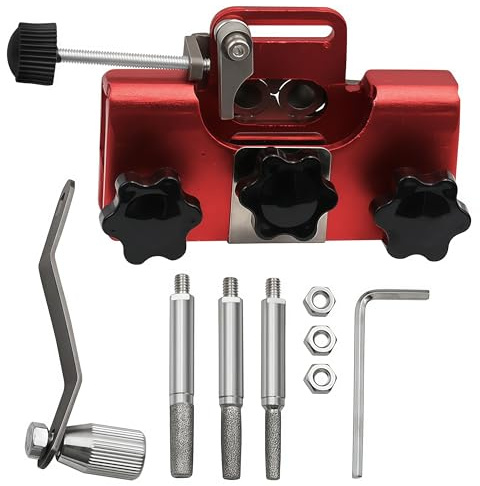 Chainsaw Sharpener Tool, Chainsaw Sharpening Kit, Hand-Cranked Chainsaw Sharpening Jig, Chainsaw Sharpener Tool with 1 Grinding Heads, (Orange)