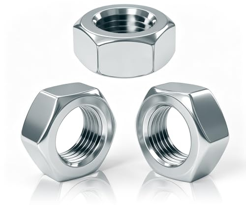 PDKKFF 100 piezas M8 Tuercas Tuercas hexagonales Zincadas Acero Tuerca de calidad para tornillos varillas roscadas pernos arandelas acoplamientos ajuste Elementos de fijación para y exteriores