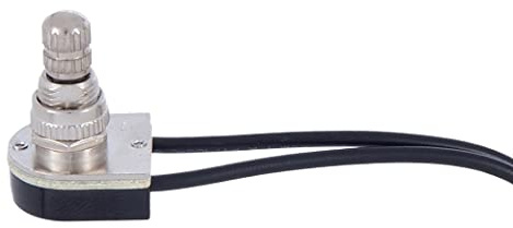 B&P Lamp® On-Off Rotary Canopy Switch with Removable Nickel Plated knob, 3/8 Shank