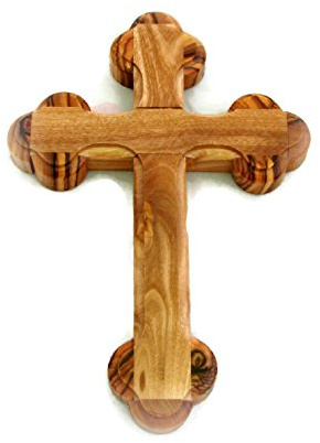 HolyRoses Wandkreuz aus Olivenholz, zum Aufhängen, 22,9 cm
