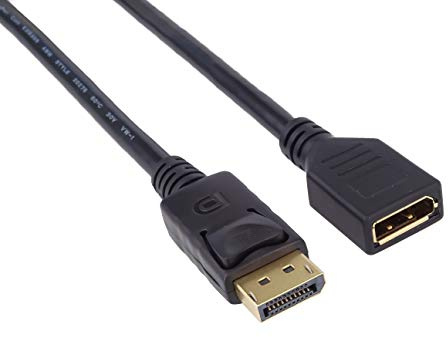 PremiumCord DisplayPort - Cable alargador M/F de 2 m, hasta 10,8 Gbps, Compatible con vídeo Full HD 1080p, HDCP, Color Negro kportmf1-02