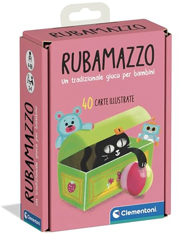 Clementoni - Rubamazzo, Mazzo di 40 Carte Illustrate con Giocattoli, Gioco Memory per Bambini 4+ Anni e Tutta la Famiglia, 2-4 Giocatori, Idea Regalo Made in Italy, Lingua Italiana, 16175