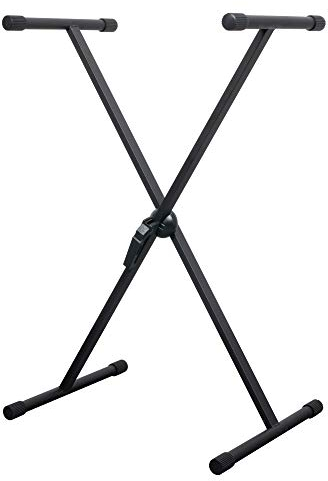 CASCHA Keyboard Ständer höhenverstellbar aus Metall I Keyboard Stand rutschfest I Gestell für Keyboard klappbar I E-Piano Gestell schwarz für Kinder & Erwachsene I Synthesizer Keyboard Zubehör