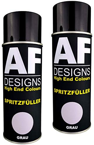 Alex Flittner Designs 2x Spritzfüller Spritzspachtel Spraydose grau | 1K Spritzspachtel/Spritzfüller mit ausgezeichneter Haftung und sehr hoher Füllkraft