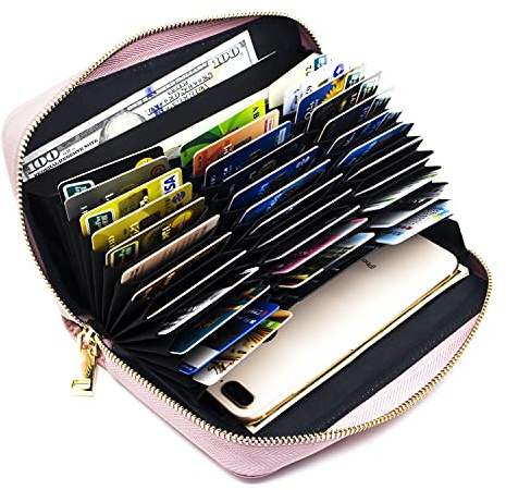 ANDOILT Geldbörse Damen Kreditkartenetui Gross Leder Geldbörsen RFID Blocking Schutz Wallet Groß Geldbeutel Frauen