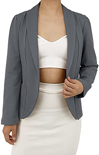 JOPHY & CO. Giacca Blazer Donna con Maniche lunghe (cod. 6026) (Grigio, M)