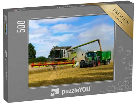 puzzleYOU: Puzzle 500 Teile „Traktor mit Anhänger, Oxfordshire“ – aus der Puzzle-Kollektion Fahrzeuge, Traktoren