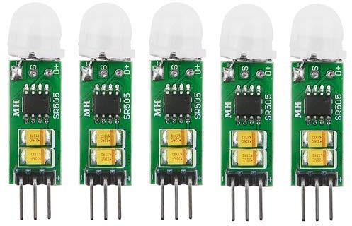 BGTXINGI 5 Stück HC-SR505 Mini Sensing Modul für menschlichen Körper PIR-Bewegungsmelder, Schaltmodul hohe Leistung hohe Effizienz Digitale Messung für elektronische Praxis