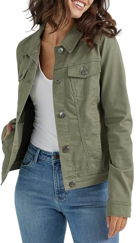 Stretch Denim Jacket, Olive, Medium