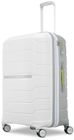 Samsonite Freeform Hardside Erweiterbar mit doppelten Spinnrollen, weiß/grau, Checked-Medium 24-Inch, Freeform Hardside Erweiterbar mit doppelten Spinnrädern