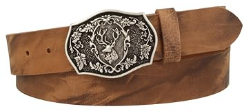 MGM Unisex Trachtengürtel mit Hirsch Gürtel (1er Pack)