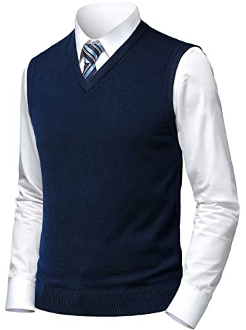 Herothorn Hombre Sin Mangas con Cuello En Casual de Punto Pullover Jerséis Jersey Suéter Chaleco suéter Caballero Suéter Lana Cardigans Tank Tops Mangas Rebecas Chaqueta SuéTer para