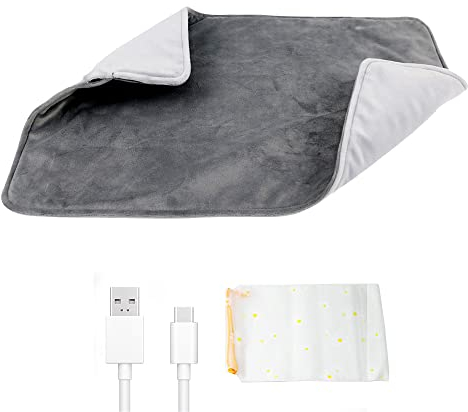 Cuscinetto riscaldante, tecnologia di riscaldamento rapido, lavabile in lavatrice, morbido e sicuro 5 V riscaldatore elettrico per alleviare dolori alla schiena e crampi, 30 x 60 cm