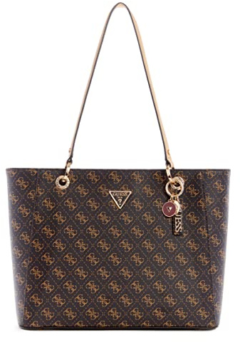 GUESS Noelle Noel Tote, Brown Logo, One size