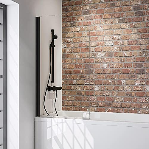 Schulte pare baignoire SUR MESURE l.35-90 x h.100-140 cm noir réversible