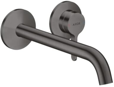 hansgrohe AXOR One Einhebel-Waschtischarmatur Unterputz für Wandmontage mit Hebelgriff und Auslauf 220 mm, 48120, Farbe: Brushed Black Chrome