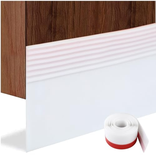 wordmouk Calfeutrer Bas de Porte Auto-adhésif, 36mm Joint Isolation Dessous de Porte d'Entrée Fenêtre Bande d'Etanchéité Isolant Phonique Thermique Anti Bruit Poussière l'air Froid Insectes, Total 2m
