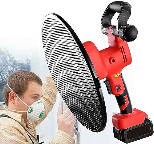 JINGEDD Sander De Cloison SèChe,Machine à Ponceuse éLectrique 1680w,Machine De Meulage Murale,Vitesse Variable 200r / Min Ponceuse Murale,pour Le Plafond,Mur,Ciment,Mortier,Sol,1battery