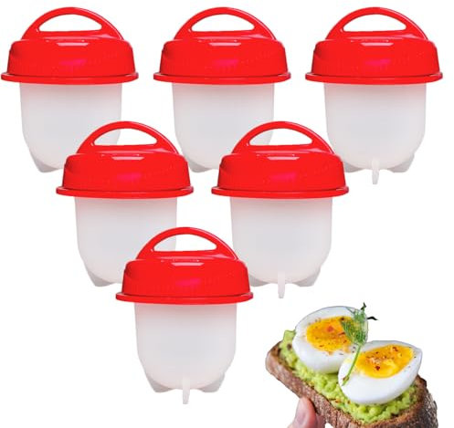 Cuociuova in silicone, 6 pezzi, senza guscio, per cuocere uova sode