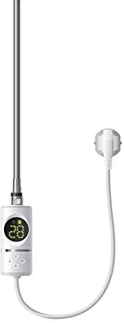 ML-Design Resistenza Elettrica 300 W a Immersione Asta di Riscaldamento per Calorifero Radiatore Termosifone con Termostato Controllo della Temperatura Bagno e Schermo LCD Design Moderno Bianco