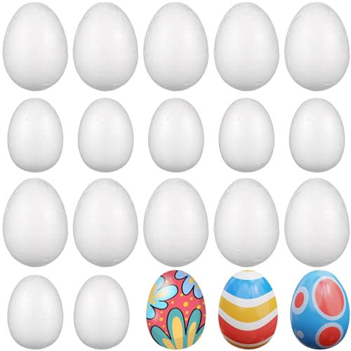 SEWACC 40pcs Foam Eggs for Crafts Unfinished Safe Decoration for Easter Halloween Christmas Projects for Creative Fun