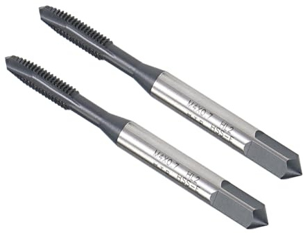 CoCud Taraud à Filetage Métrique M4x0.7, Revêtement TICN en Acier Rapide HSS - (Applications : pour creuser et Tarauder l'Acier Inoxydable), 2 Pièces