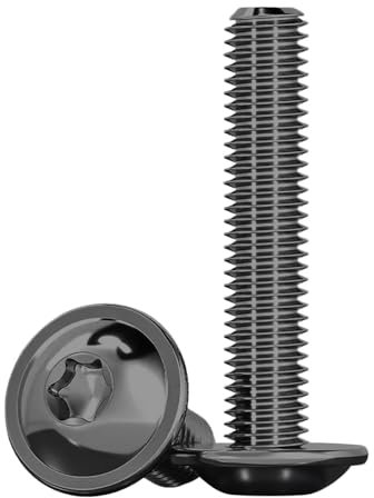 Drenky Tornillo De Cabeza Alomada 20 Piezas, Tornillos Torx Con Brida Negro M5x35mm Tornillos De Cabeza Plana ISO 7380-2 Tornillos Con Brida Acero Inoxidable A2 V2A Tornillos Para Máquinas