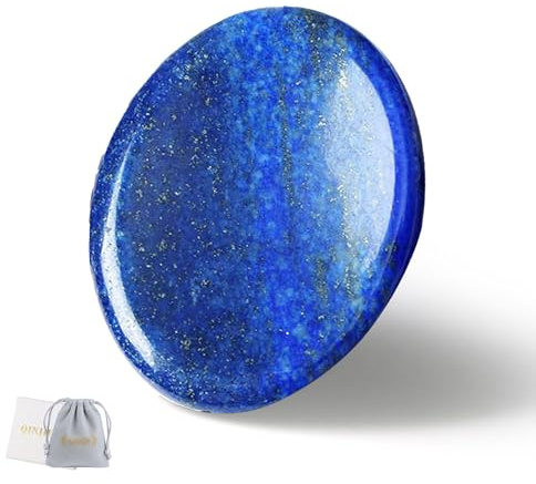 QINJIEJIE Lapislazuli Kristalle Handschmeichler SorgenSteinee Daumen EdelSteine Oval Kristall HeilSteinee Palm Steine Stress Relief Reiki Heilung Meditation