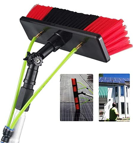 ZTZBFGM 30 cm Brush Head,13.1 ft, Sonnenkollektor Solar-Photovoltaik-Panel-Reinigungsbürste,Fensterputzer Mit Teleskopstiel,Teleskopstange Wasserführend Teleskop Waschbürste