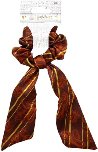 Harry Potter - Satin-Schal - Schal + Scrunchie - Haargummi Mode - Frisurschmuck - Offizielles Hogwarts School Accessoire - Gryffindor Haus