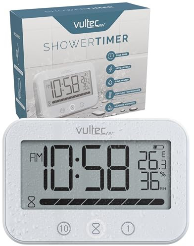 Minuteur de Douche T7 - Minuterie numérique étanche - Horloge de Douche - Minuterie de Douche - Numérique - IPX4