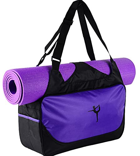 Haslbeck Yoga Tasche, Tasche,Yoga Matten Rucksack mit GroßEr KapazitäT,Gym Turnbeutel,Yoga Tasche, Lila