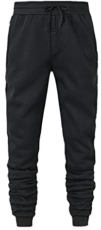 Cargohose für Herren UK – gerippte Jogginghose mit Bündchen, einfache aktive Sweathose, normale Passform, leichte Loungehose, Outdoor-Trainingshose, lässige Trainingshose, elastische Taille, Schwarz ,