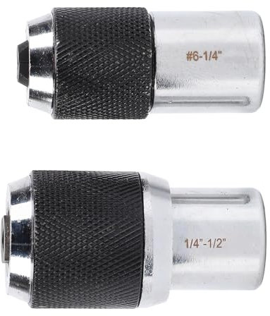 Nikou 2 Stück Gewindebohrer-Steckschlüsseleinsätze, 3/8-Zoll-Antrieb, Verstellbarer Steckschlüsselsatz, Adapter 6-1/4 Zoll, 1/4 Zoll-1/2 Zoll, für Reibahlen-Schraubenextraktoren