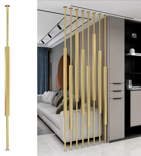 CHZDPP Raumteiler Raumteiler-Paneele vom Boden bis zur Decke mit verstellbaren Füßen, anpassbarer Lamellen-Raumteiler, bohrfreie Trennwand für Büro, Hotel, Wohnung, Wohnzimmer(1pcs,215cm/85in)