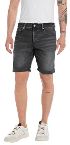 Replay mäns shorts RBJ.981 shorts – Tapered Fit – blå svart beige W29-W40, 573b848-099 svart delave, 34W