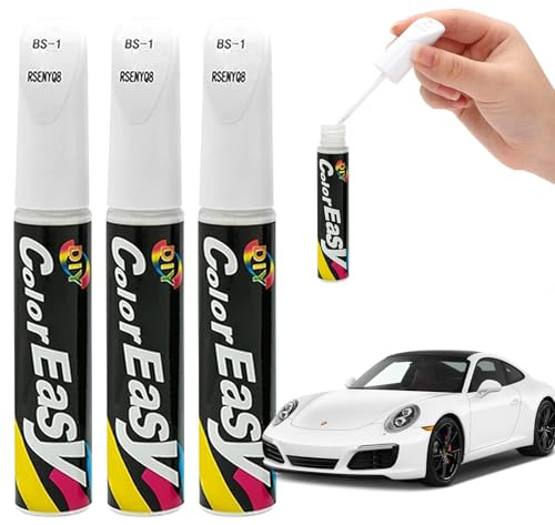 Cutiolly Penna Ritocco Carrozzeria,Ritocco Vernice Auto,Vernice per Auto,Penna AntiGraffio (3pc Bianco)