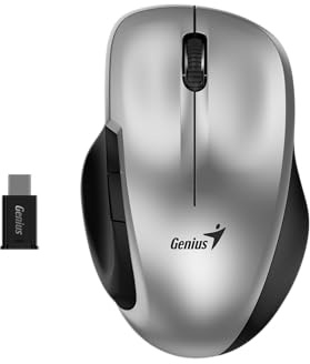 Genius Ratón inalámbrico Ergo 8200S, diseño ergonómico, clic silencioso, tipo C