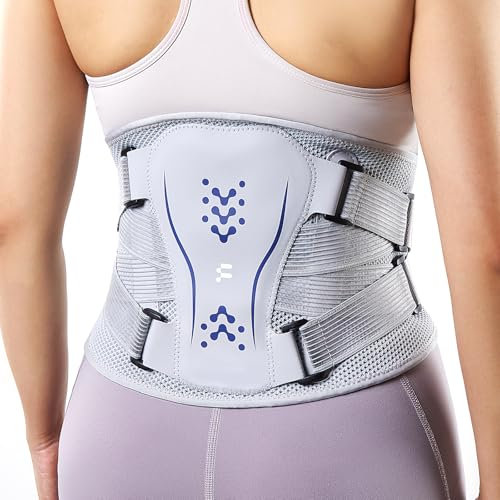 Fitomo Faja Lumbar Hombre y Mujer, Cinturón Lumbar 3D Transpirable de Malla – Alivia el Dolor de Espalda, Soporte Ancho y Resistente para Sedestación Prolongada, Conducir, Gimnasio y Ciática