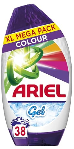 Ariel Washing Liquid Laundry Detergent Gel, 38 Washes, Colour, Brrrilliant Stain Removal Even in 15˚C Or 15min