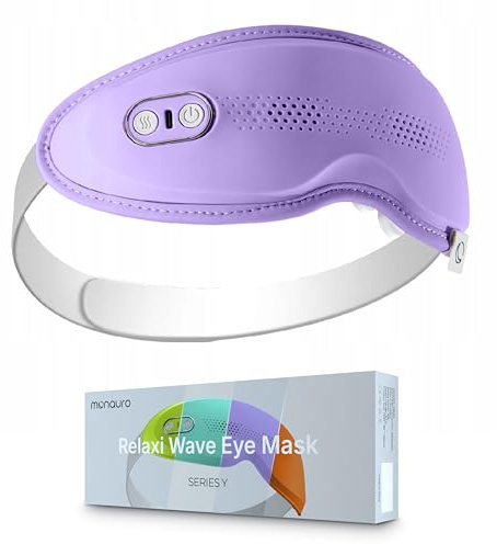 MONAURO Rechargeable Eye Massager with Music Heat Therapy Acupoint Massage for Eye Fatigue Migraine Relief Portable Design for Office Home Use Gift for Computer Users