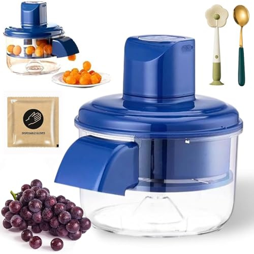 Electric Grape Peeling Machine, Automatic Small Fruit Tomato Peeler Tool, Electric Garlic Peeler Machine, Rechargeable Home Kitchen Aid Peelers for Grapes, Cherry, Tomatoes (Blue)